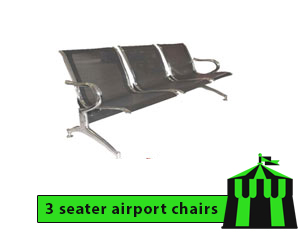 Three-Seater Black Event Chair